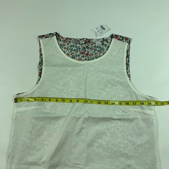 New J Crew Factory Contrast Sleeveless Tank Top White Floral H6132 - Picture 6 of 6